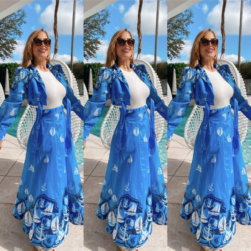 Portofino Blue Set - PRINZZESA BOUTIQUE