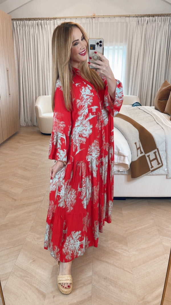 Red Skye Resort Flare Maxi Resort Style Dress