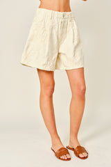 Embroidered Cotton Flare Shorts