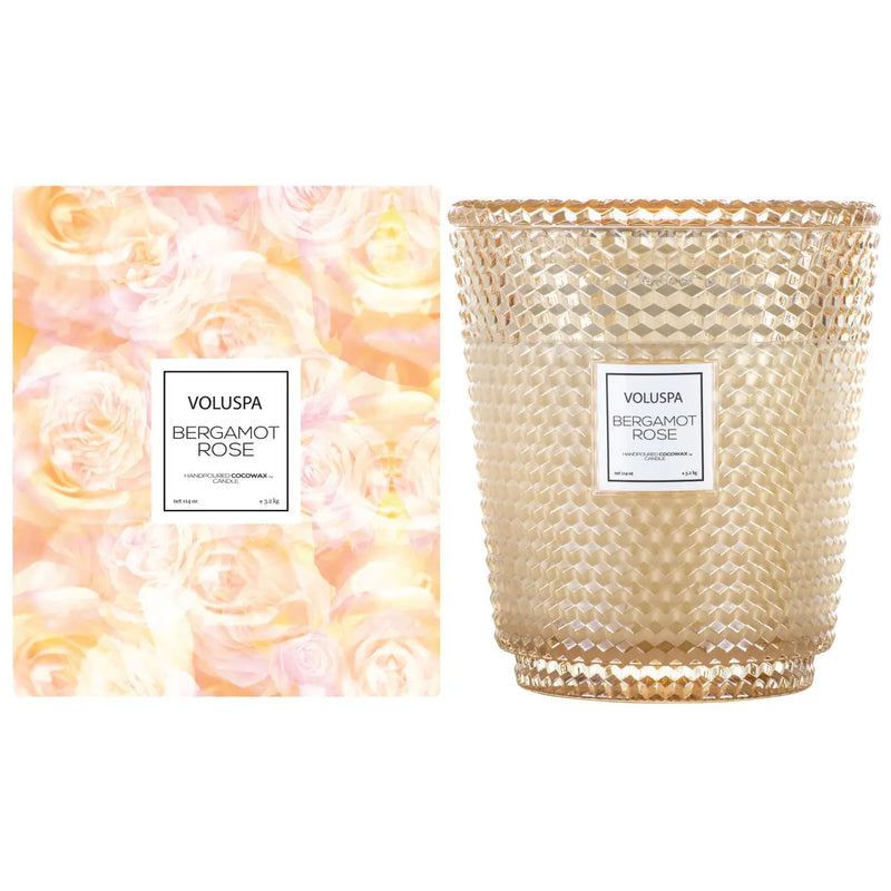 5 WICK 123 OZ HEARTH CANDLE BERGAMONT ROSE - PRINZZESA BOUTIQUE