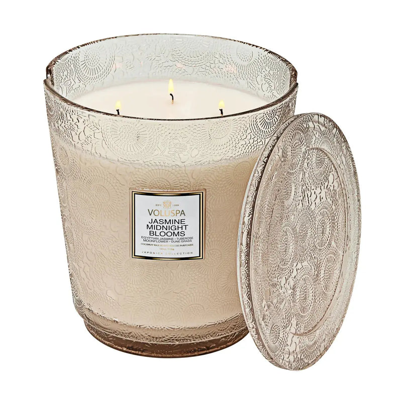 5 Wick Hearth Candle Jasmine Midnight - PRINZZESA BOUTIQUE