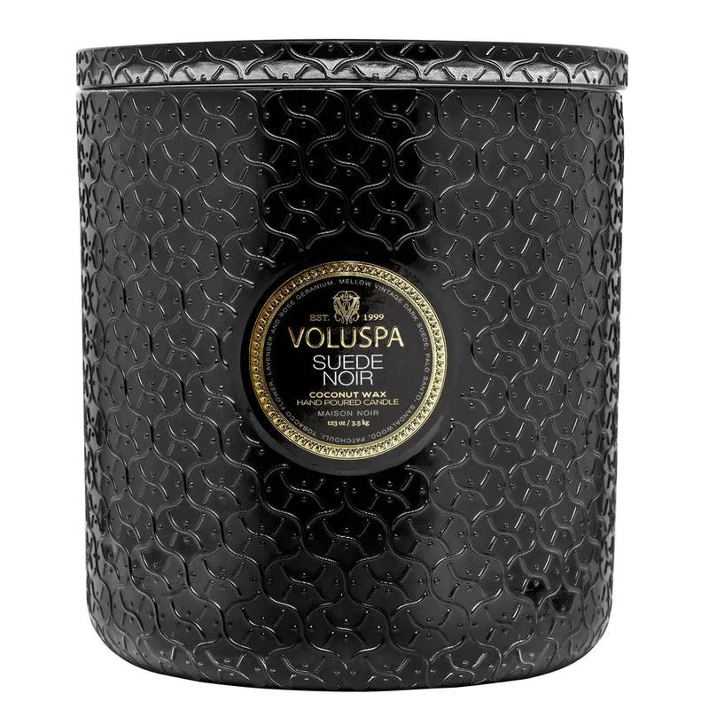 5 Wick Hearth Candle Suede Noir - PRINZZESA BOUTIQUE