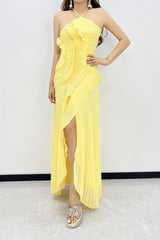 Sage Ruffled Dress Yellow