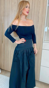 Selene Black Maxi Skirt