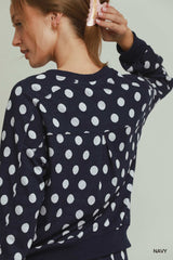 Polka Dot Printed Pullover