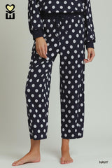 Polka Dot Printed Barrel Pants