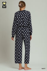 Polka Dot Printed Barrel Pants