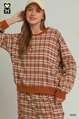 Rust Proper British Plaid Top