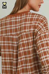 Rust Proper British Plaid Top