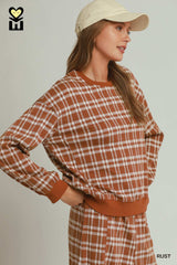 Rust Proper British Plaid Top