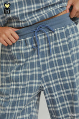 Denim British Plaid Straight Leg