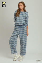 Denim Proper British Plaid Top