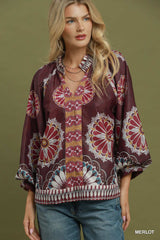 Medallion Floral Blouse