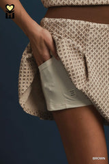 Jacquard Knit Pleated Skort