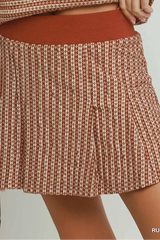 Jacquard Pleated Skort