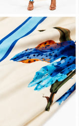 Coastal Orchid Wrap Skirt Blue