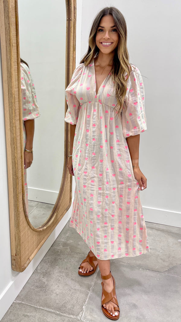 Ibiza Heart Resort Dress Blue Tone