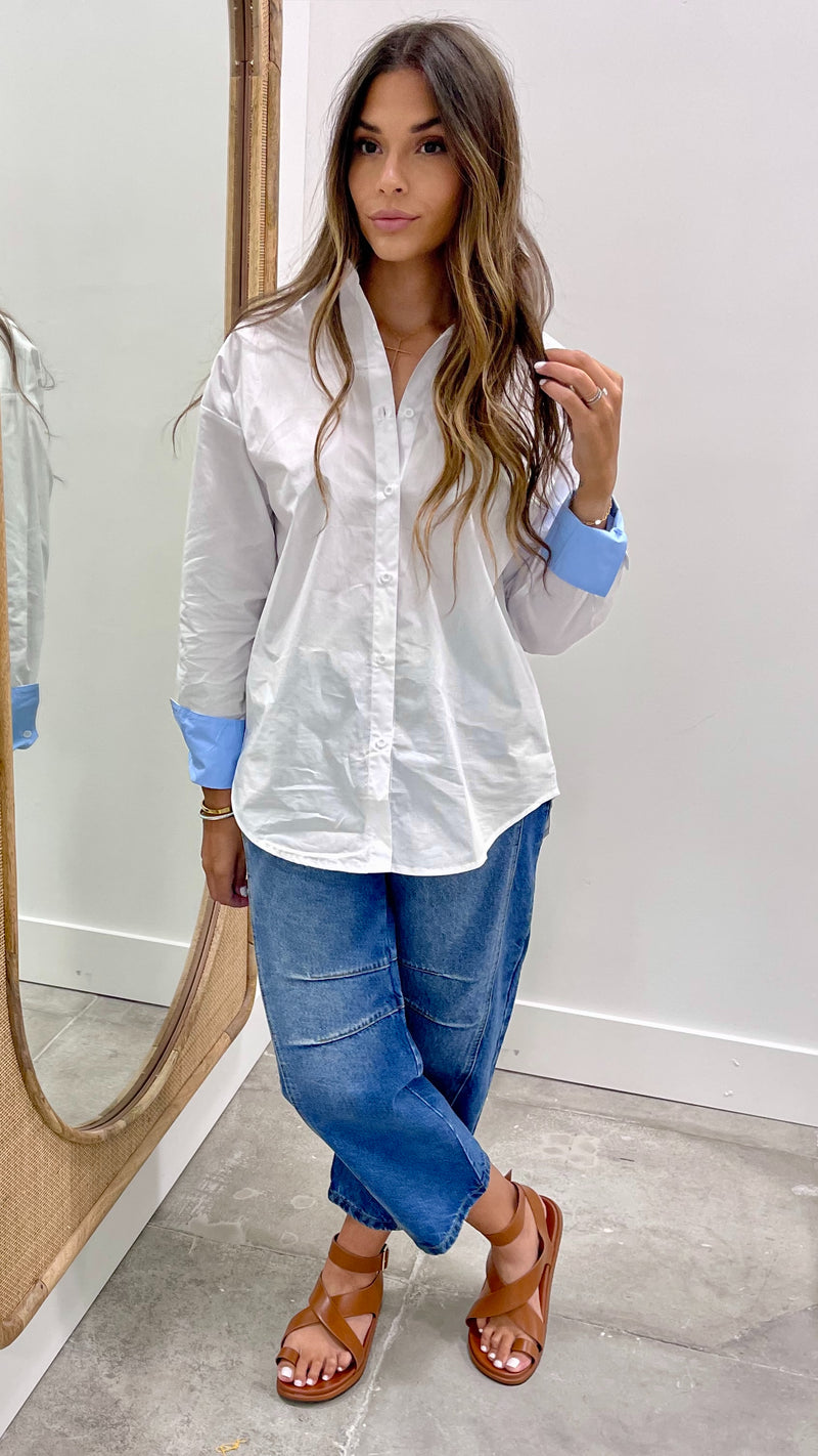 French Cuff White Top