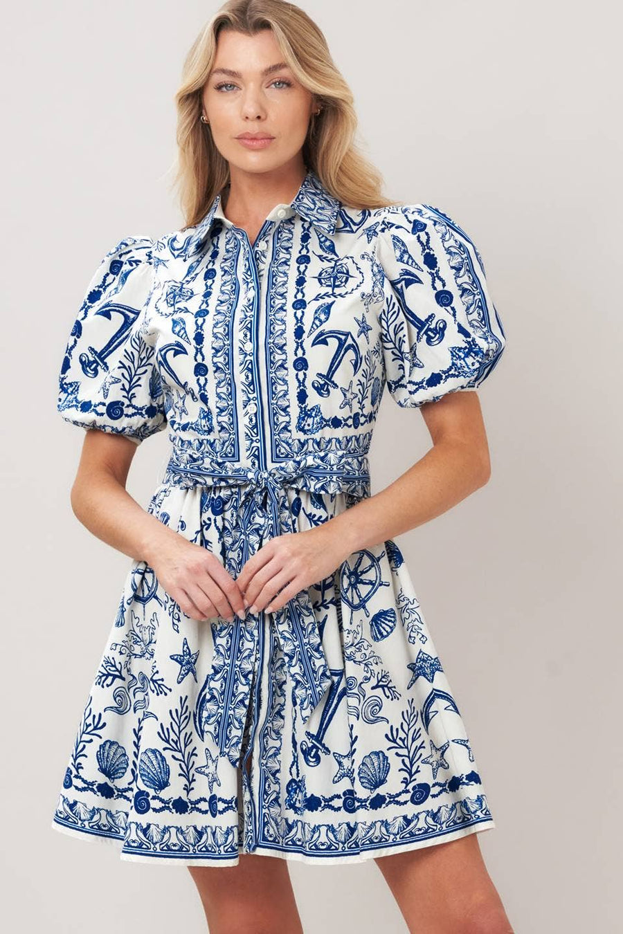Kelly printed woven mini dress IVORY BLUE Kelly printed woven mini dress IVORY BLUE