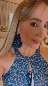Blue Halter Pant Set