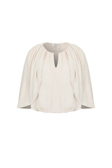 Shirred Cape Top Natural