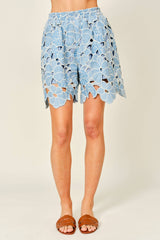 FLOWER EYELET SHORTS