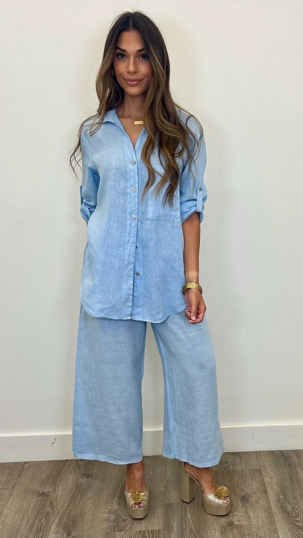 Lucia Linen Button Up Top