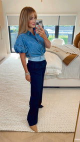 Giolino Black Pinstripe Pants
