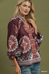 Medallion Floral Blouse