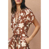 Conversational Collared Button Front Jumpsuit