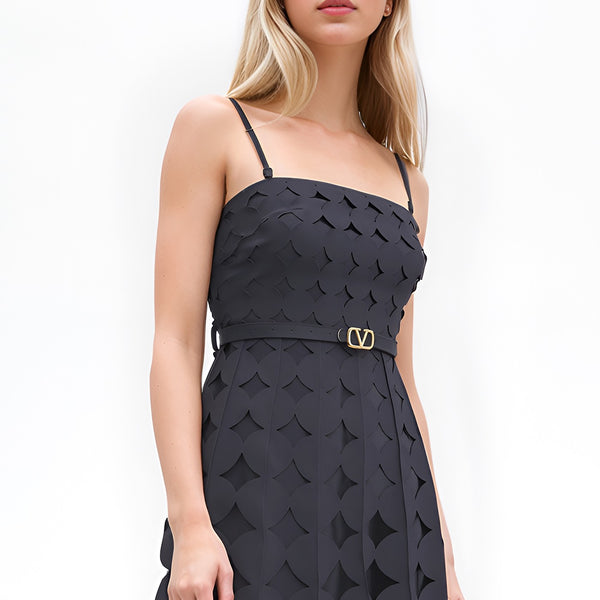 Circle Cutouts Dress in Black Large