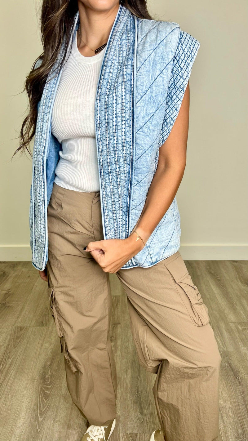 Mary Denim Vest - PRINZZESA BOUTIQUE