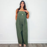 Donatella Olive Belted Romper - PRINZZESA BOUTIQUE