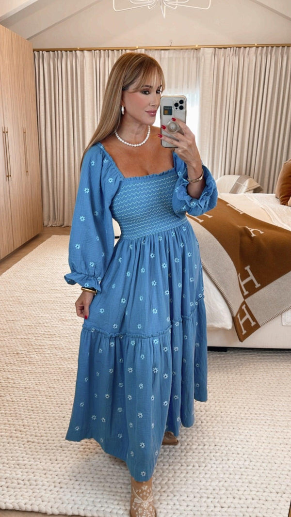Amber Indigo Maxi Dress - PRINZZESA BOUTIQUE