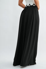 Black Tailored Flow Wide Leg Pants