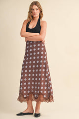 MIDI SKIRT WITH LACE HEM