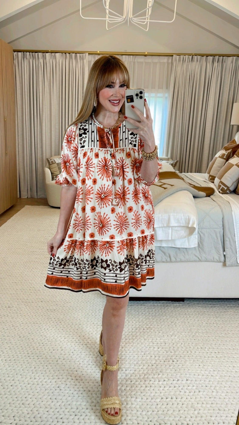 Pascalina Red Print Dress - PRINZZESA BOUTIQUE