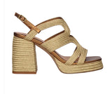 Punta Cana Straw Metallic Sandals