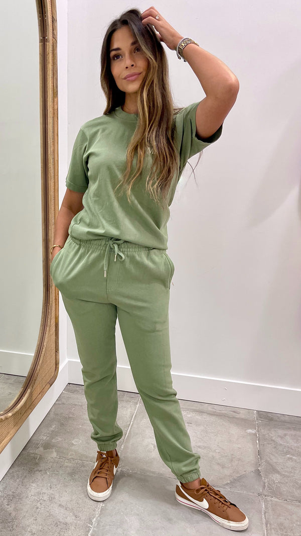 CasaMiami Merch Heavy Tee Pebble Oli Green