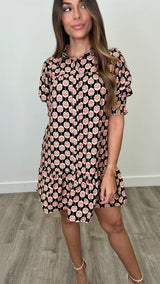 Sienna Black Printed Dress - PRINZZESA BOUTIQUE