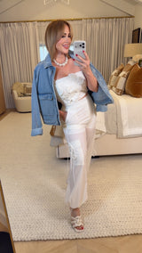2 pc flower top with cargo pants
