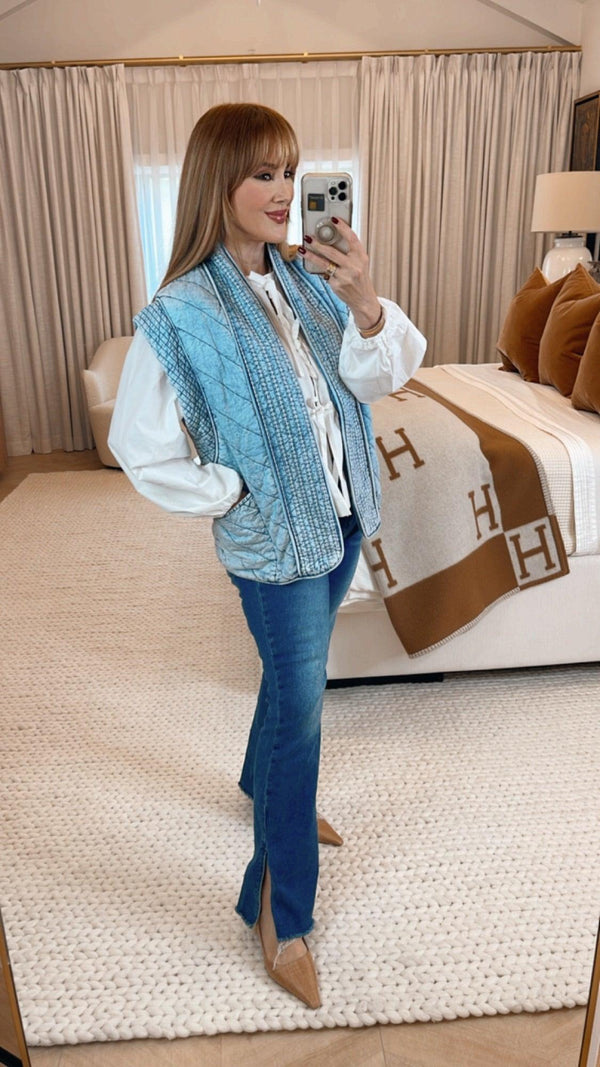 Mary Denim Vest - PRINZZESA BOUTIQUE