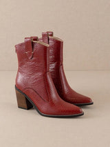The Tara Red Two Paneled Western Boot - PRINZZESA BOUTIQUE