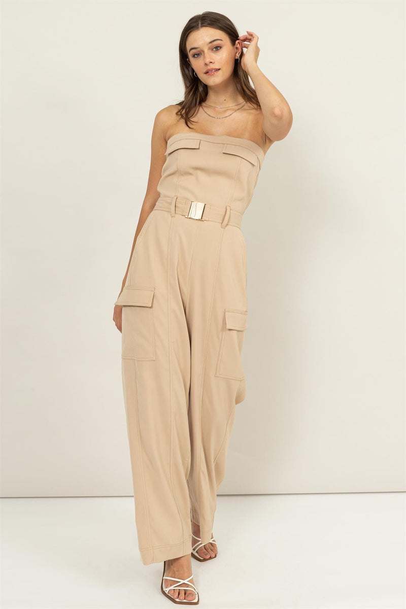 Elwood Camel Jumpsuit - PRINZZESA BOUTIQUE