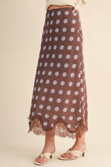 MIDI SKIRT WITH LACE HEM