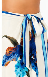 Coastal Orchid Wrap Skirt Blue