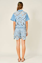 FLOWER EYELET SHORTS