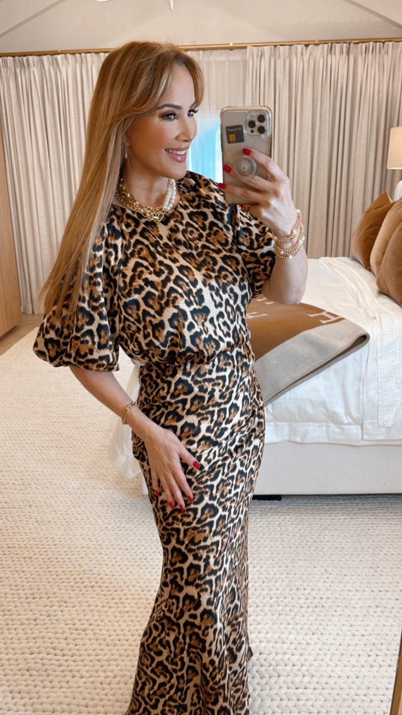 Gracie Brown Animal Print Maxi Skirt - PRINZZESA BOUTIQUE