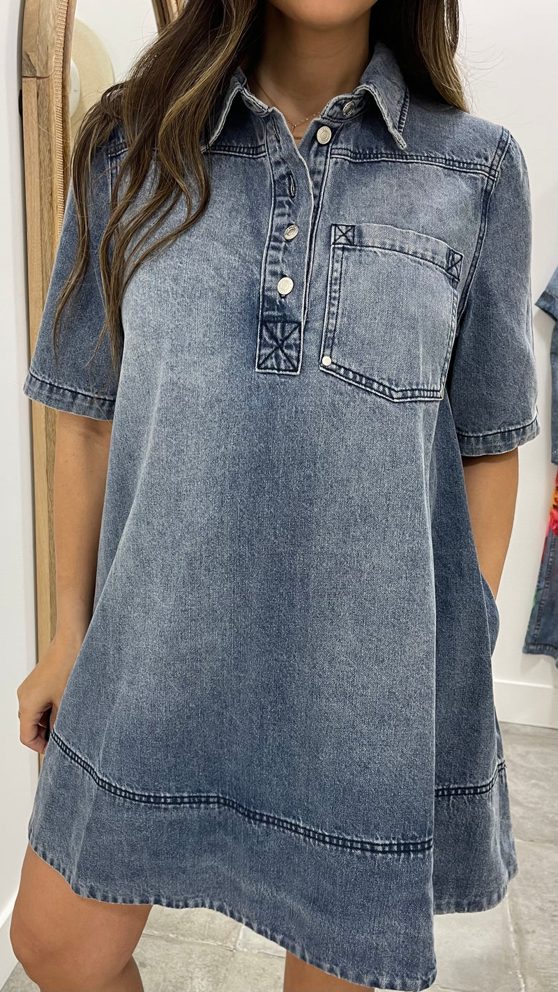 women denim mini dress Vintage Collar Denim Mini Dress Denim Small