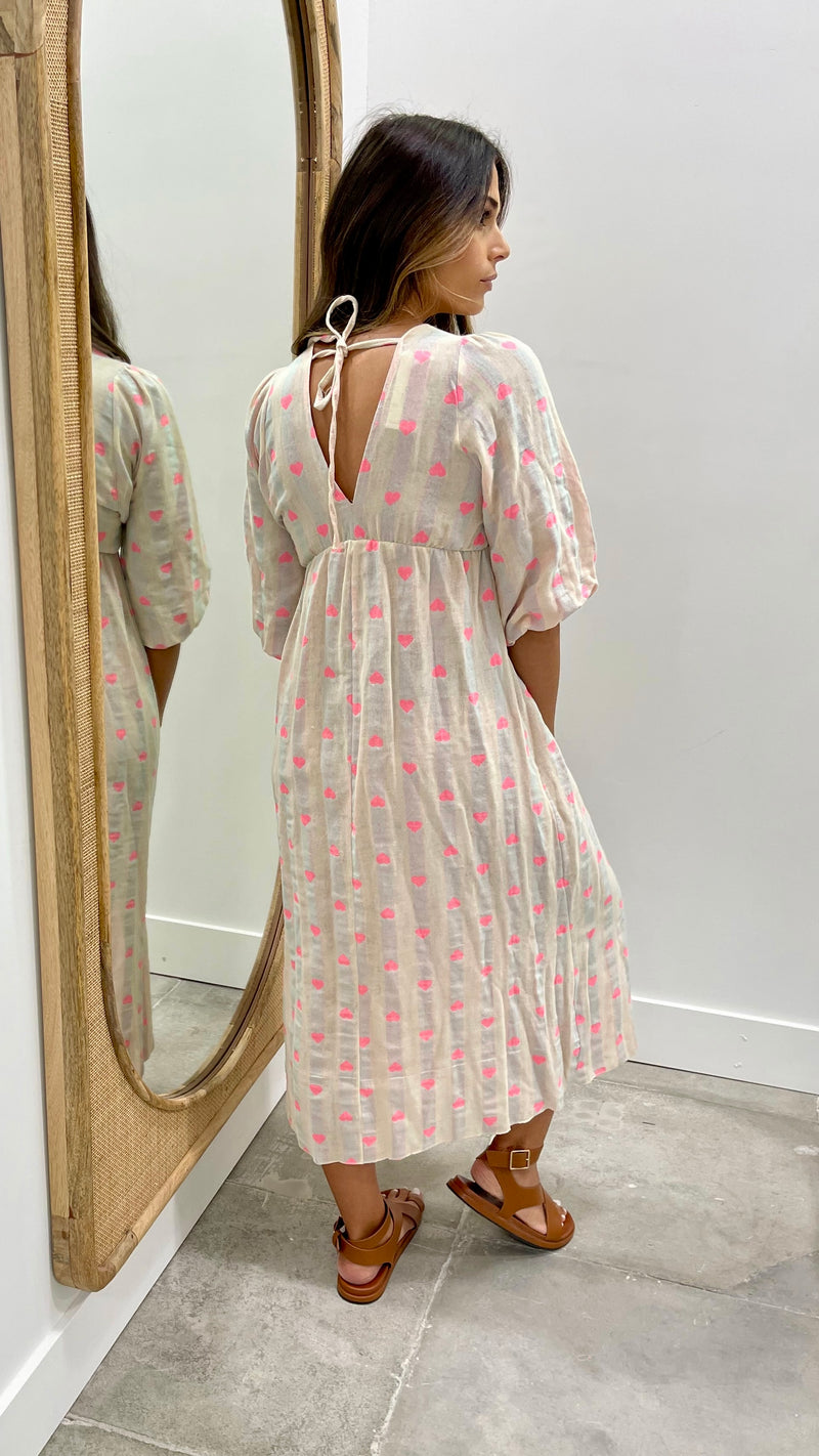 Ibiza Heart Resort Dress Blue Tone